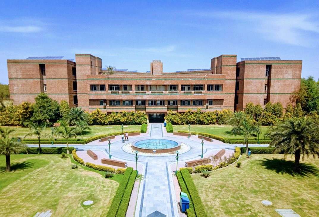 NSUT academic block with central fountain